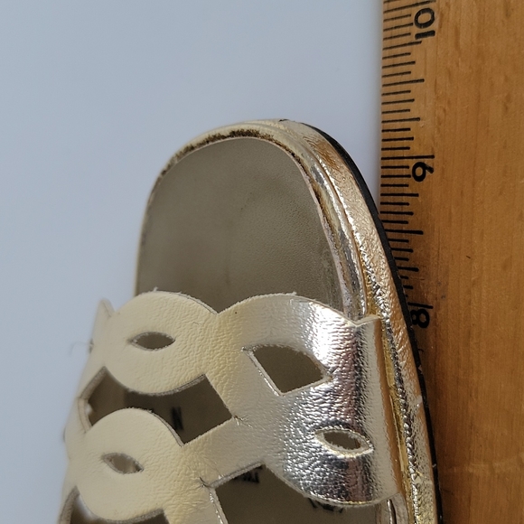 Lifestride Cuscino Vintage Made In USA Vintage Gold Block Heeled Sandals 7.5 N - Picture 11 of 16